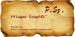 Pfluger Szegfű névjegykártya